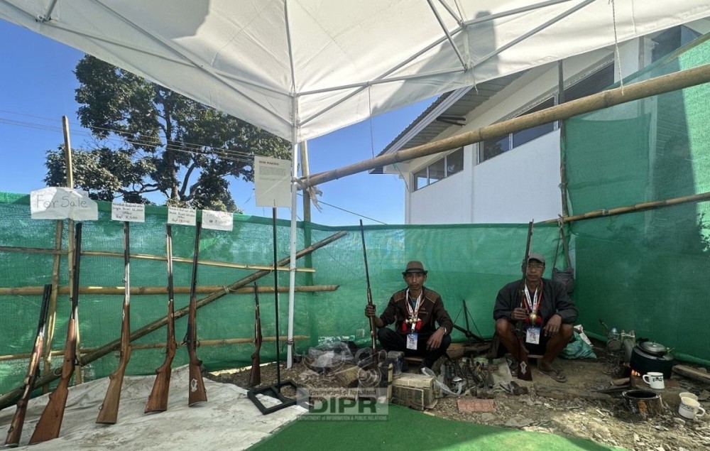 Indigenous gun makers at work during the Hornbill Festival at Kisama.